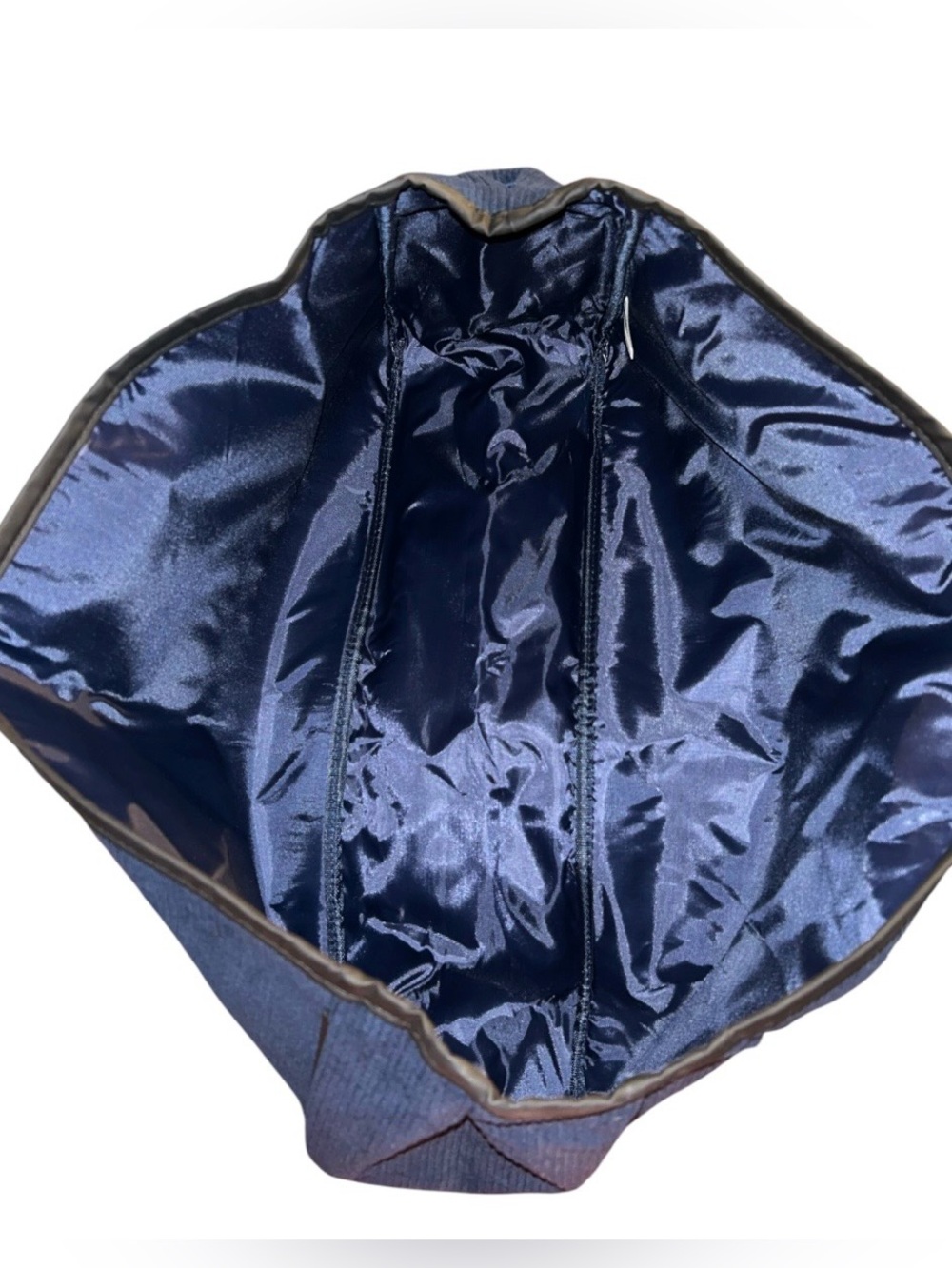 NWT Simply Southern Large Navy Blue Corduroy Sparkle Tote "VACAY" Travel Bag - Picture 4 of 4